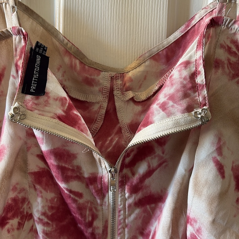 PrettyLittleThing EUC pink and cream bustier size 12 - Picture 6 of 6